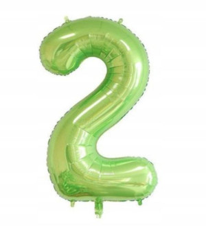 Zielony Balon Foliowy Cyfra 2 Duży Urodziny 100 Cm