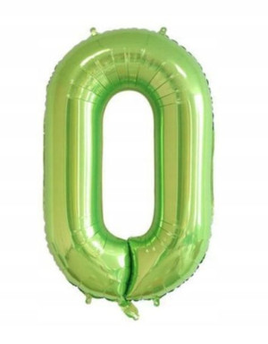 Zielony Balon Foliowy Cyfra 0 Duży Urodziny 100 Cm