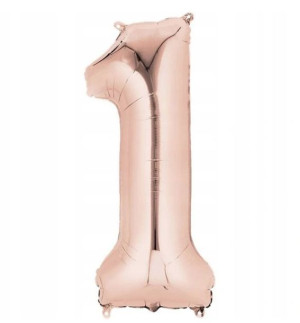Balon-y Foliowy Rose Gold Złota Na Hel Cyfra 1