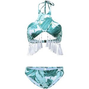 Zielony Tropical Strój Kąpielowy Bikini Liście Pl
