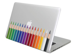 Naklejka na MacBook Apple - kredki crayons kolor