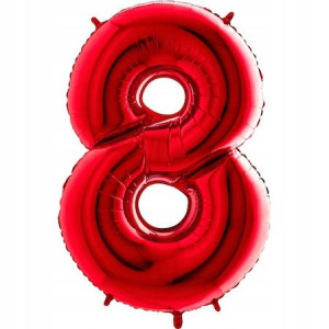 Balon-y Foliowy Czerwony Na Hel Cyfry Red Cyfra 8
