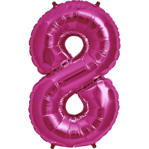 Balon 8 Różowy Foliowy Cyfra Duży Pink 100cm Hel