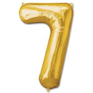 Złoty Balon Foliowy Cyfra 7 Duzy Urodziny Gold 100