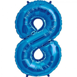 Duży Balon-y 8 Niebieski Na Hel Foliowy Cyfra Blue