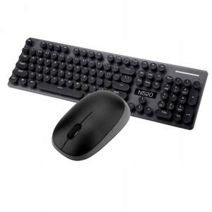 Retro Bezprzewodowa Klawiatura + Myszka Usb Kolory