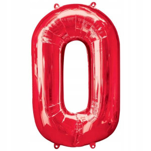 Balon Foliowy Czerwony Balony Red Na Hel Cyfra 0