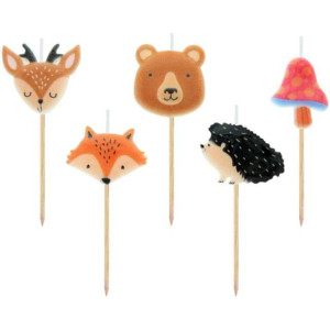 Świeczki pikery "Zwierzęta Leśne, Muchomor", mix, Godan, 8 cm, 5 szt
