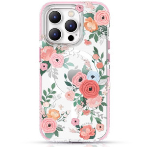 Etui Kingxbar Flora MagSafe Apple iPhone 14 Plus rose