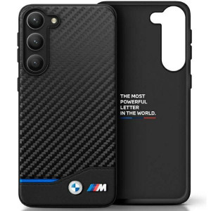 Etui BMW BMHCS23L22NBCK Samsung Galaxy S23 Ultra czarny/black Leather Carbo