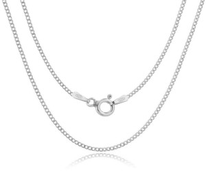 Srebrny Damski Męski Łańcuszek Pancerka Łańcuch 1,3 Mm 45 Cm Srebro 925