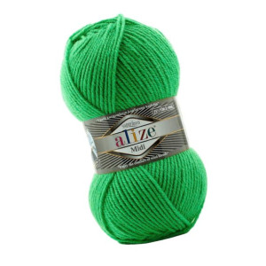 Włóczka Alize Superlana Midi - 455 Zielony Trawiasty z Wełną