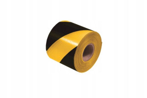 Taśma ostrzegawcza czarno-żółta 80mm/100m