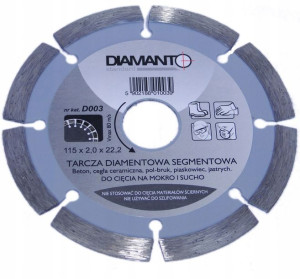 Tarcza diament 230x2.0x22,2 Standard Segmentowa