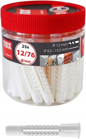 TOX Kołek uniwersalny z kołnierzem 12x76mm op25szt