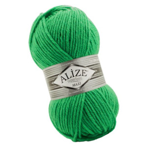 Włóczka Alize Superlana Maxi - 455 Zielony Trawiasty z Wełną