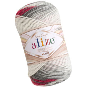 Włóczka Alize Superlana Klasik Batik - 5740 z Wełną