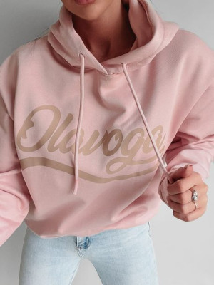 Bluza z kapturem Inga o'la voga pudrowy róż