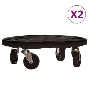 Podstawki pod donicę z kółkami 2 szt. 40cm czarne 275 kg