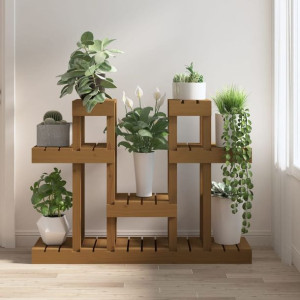 Kwietnik brąz 104.5x25x77.5cm lite drewno sosnowe