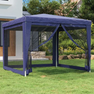 Namiot z 4 ścianami z siatki niebieski 3x3m HDPE