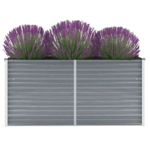 Donica ogrodowa stalowa 160x40x77cm szara