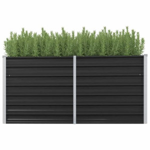 Donica ogrodowa podniesiona antracyt 160x40x77cm stalowa