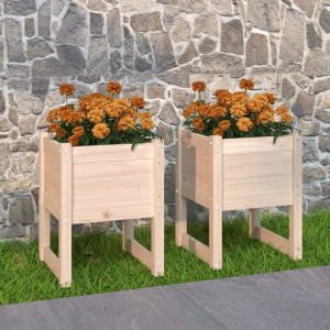 Donice ogrodowe 2 szt. 40x40x52.5cm drewno