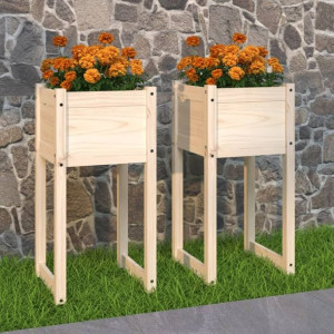 Donice ogrodowe 2 szt. 40x40x81cm drewno