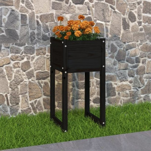 Donica ogrodowa czarny 40x40x81cm drewno
