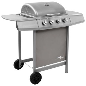 Grill gazowy z 4 palnikami srebrny
