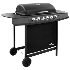 Grill gazowy z 6 palnikami czarny