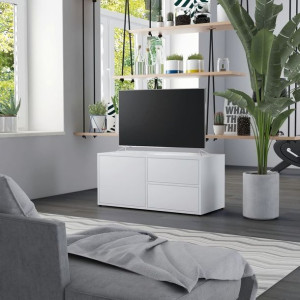 Komoda RTV biała płyta wiórowa 80x34x36cm