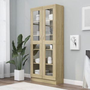 Witryna dąb sonoma 82.5x30.5x185.5cm płyta wiórowa