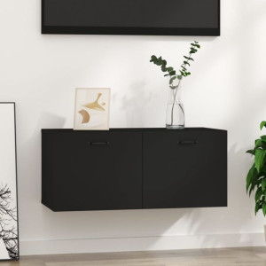 Szafka ścienna czarna 80x35x36.5cm płyta wiórowa