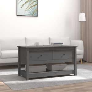 Stolik kawowy szary 102x49x55cm drewno sosnowe