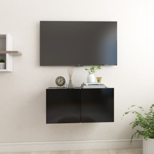 Szafka RTV wisząca czarna 60x30x30cm