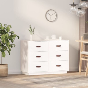 Komoda biała 100x40x75cm lite drewno sosnowe