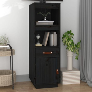 Regał czarny 34x40x108.5cm lite drewno sosnowe