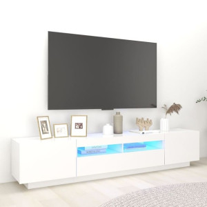 Szafka RTV z oświetleniem LED biała 200x35x40cm