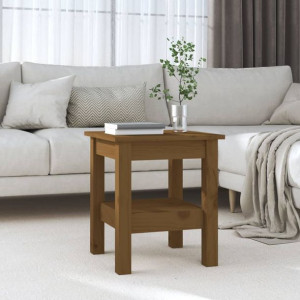 Stolik kawowy brąz 35x35x40cm drewno sosnowe
