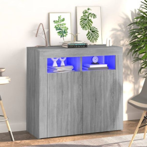 Szafka z oświetleniem LED szary dąb 80x35x75cm