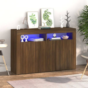 Szafka z oświetleniem LED brązowy dąb 115.5x30x75cm