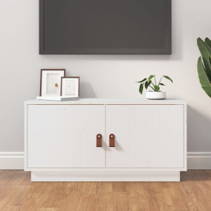 Szafka RTV biała 80x34x40cm lite drewno sosnowe