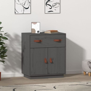 Szafka szara 65.5x40x75cm lite drewno sosnowe