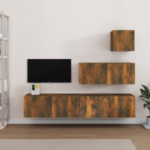 Szafki RTV 4-cz. dymiony dąb 80x30x30cm