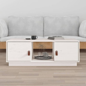 Stolik kawowy biały 100x50x35cm drewno sosnowe