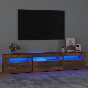 Szafka RTV z oświetleniem LED dymiony dąb 195x35x40cm