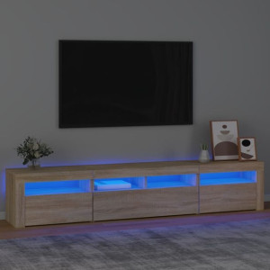 Szafka RTV z oświetleniem LED dąb sonoma 210x35x40cm