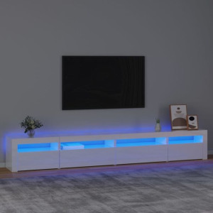 Szafka RTV z LED biała połysk 270x35x40cm